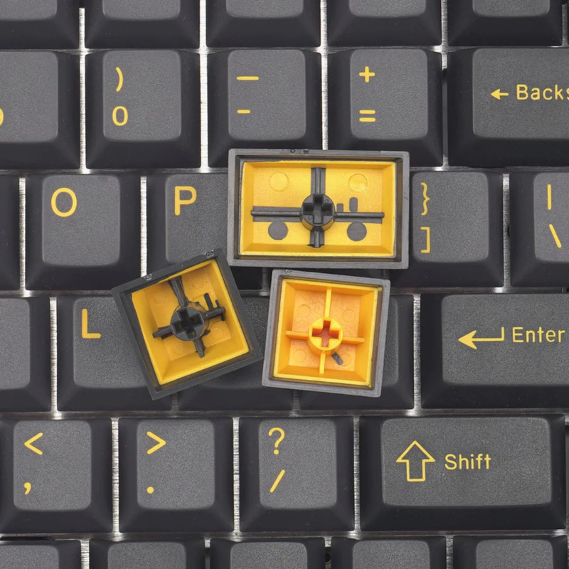 EnjoyPBT ABS Doubleshot Mechanical Keyboard Keycaps Set (153 keys) - Black Gold - أكسسوار لوحة مفاتيح